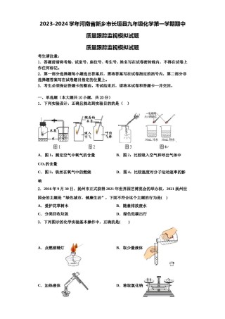 2023-2024学年河南省新乡市长垣县九年级化学第一学期期中质量跟踪监视模拟试题含解析.doc