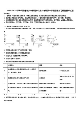 2023-2024学年河南省新乡市长垣市化学九年级第一学期期末复习检测模拟试题含解析.doc