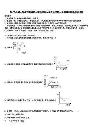 2023-2024学年河南省新乡辉县联考九年级化学第一学期期末经典模拟试题含解析.doc