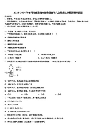 2023-2024学年河南省洛阳市新安县化学九上期末达标检测模拟试题含解析.doc