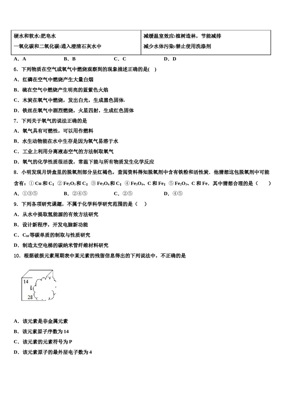 2023-2024学年河南省洛阳市第23中学化学九年级第一学期期末达标测试试题含解析.doc_第2页