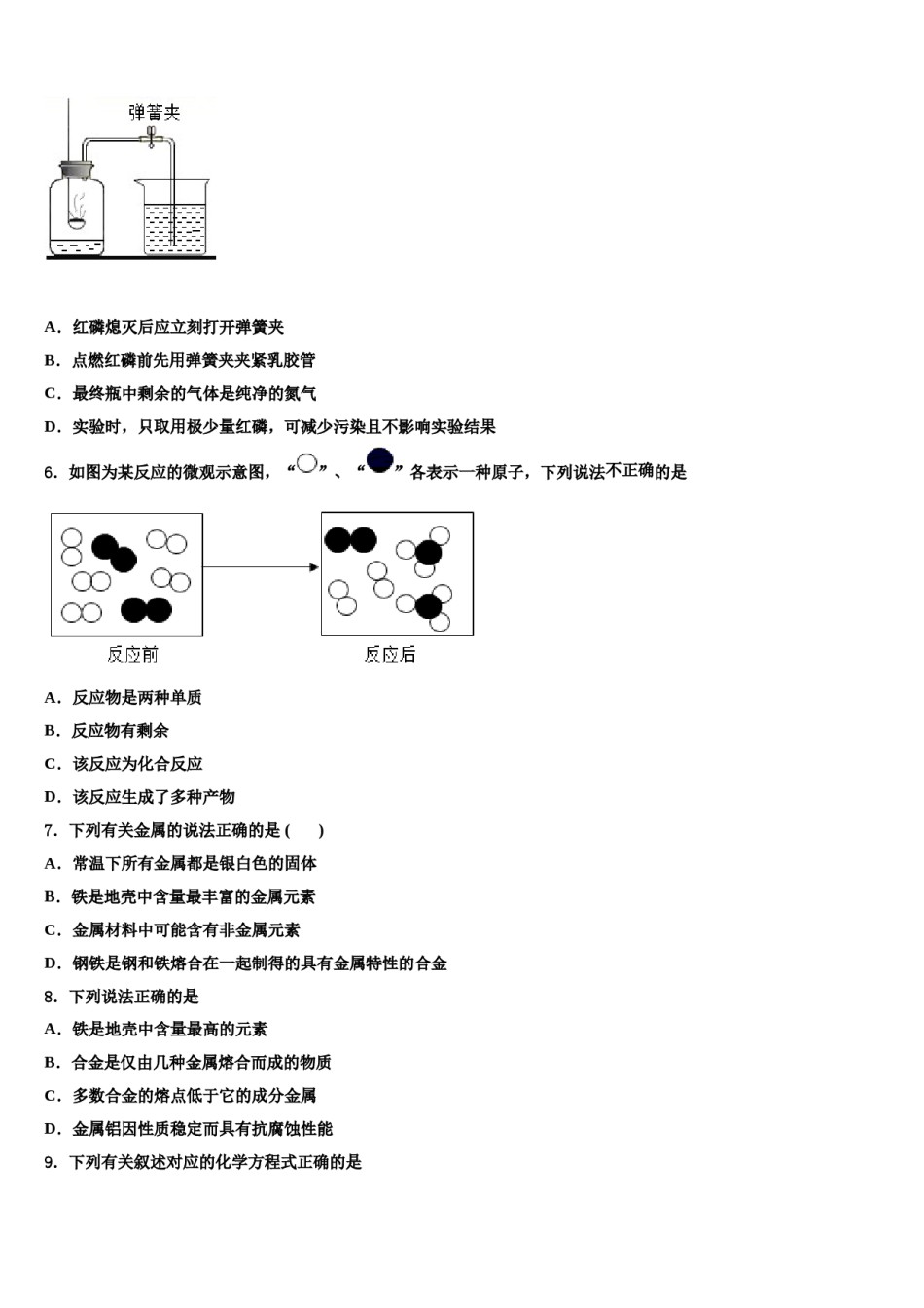 2023-2024学年河南省淮阳县羲城中学化学九上期末监测试题含解析.doc_第2页