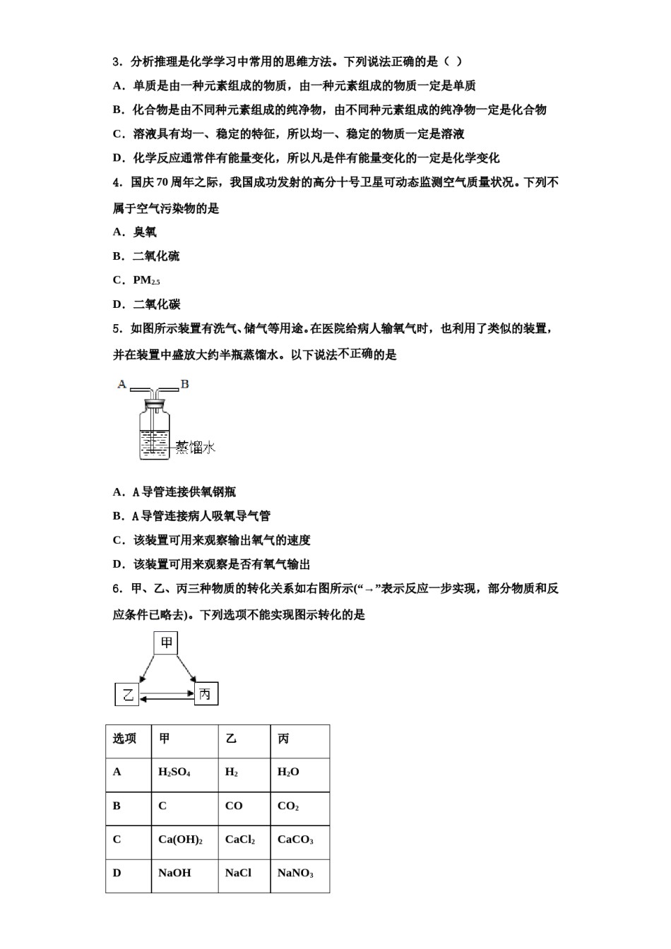 2023-2024学年河南省邓州市张村乡中学化学九年级第一学期期中学业质量监测试题含解析.doc_第2页