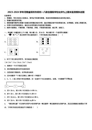 2023-2024学年河南省郑州市郑州一八联合国际学校化学九上期末监测模拟试题含解析.doc