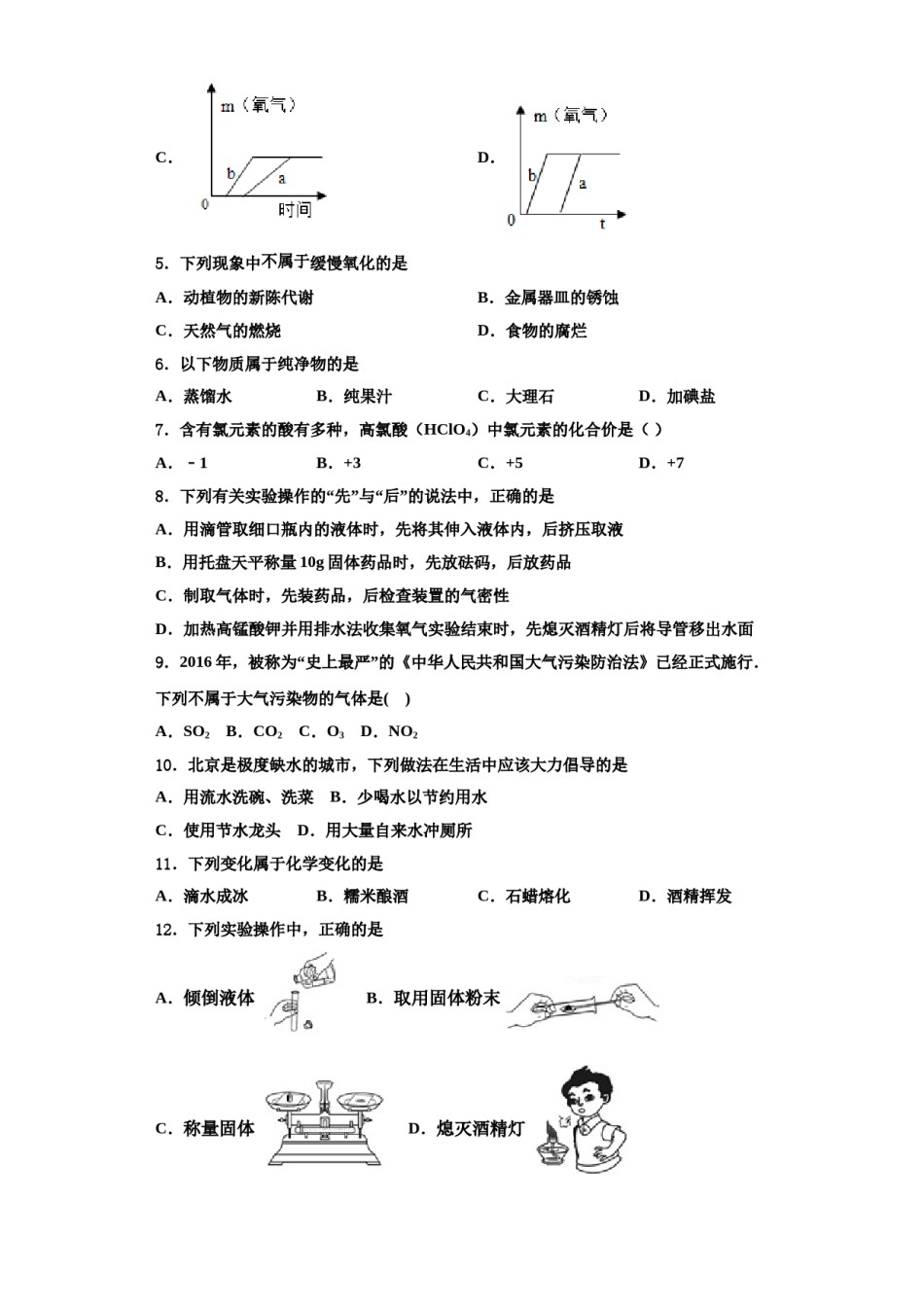 2023-2024学年河南省驻马店市正阳县化学九上期中预测试题含解析.doc_第2页