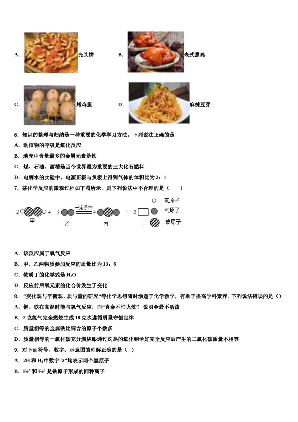 2023-2024学年河南省鹤壁市名校化学九上期末调研模拟试题含解析.doc_第2页