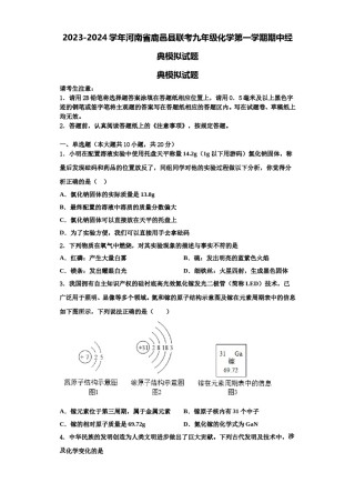 2023-2024学年河南省鹿邑县联考九年级化学第一学期期中经典模拟试题含解析.doc