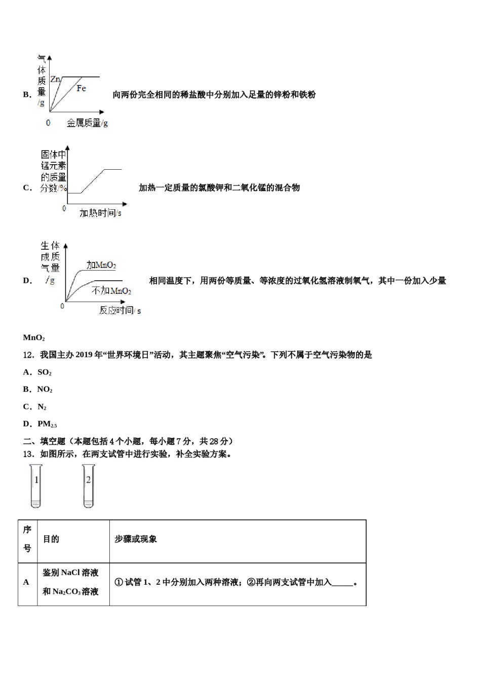 2023-2024学年河南鹿邑老君台中学化学九年级第一学期期末统考试题含解析.doc_第3页