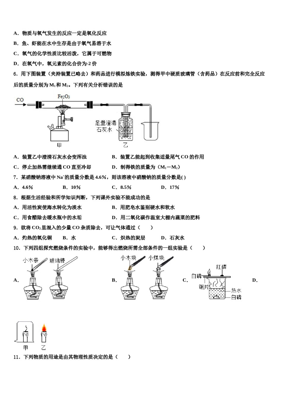 2023-2024学年泰州市重点中学化学九年级第一学期期末统考模拟试题含解析.doc_第2页