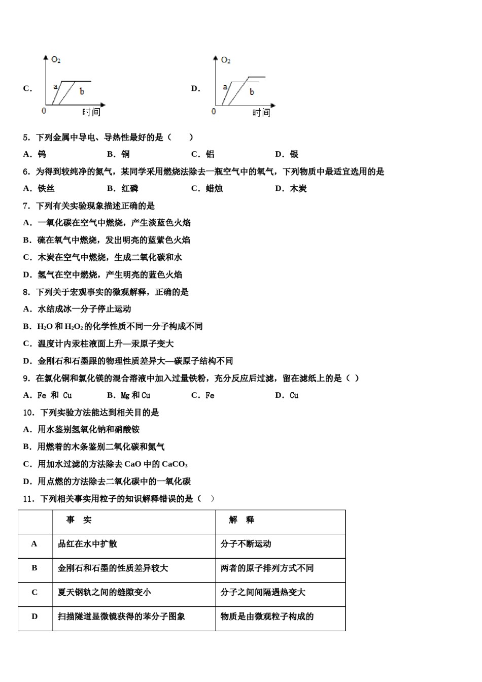 2023-2024学年浙江省台州市台州市白云学校化学九年级第一学期期末复习检测试题含解析.doc_第2页