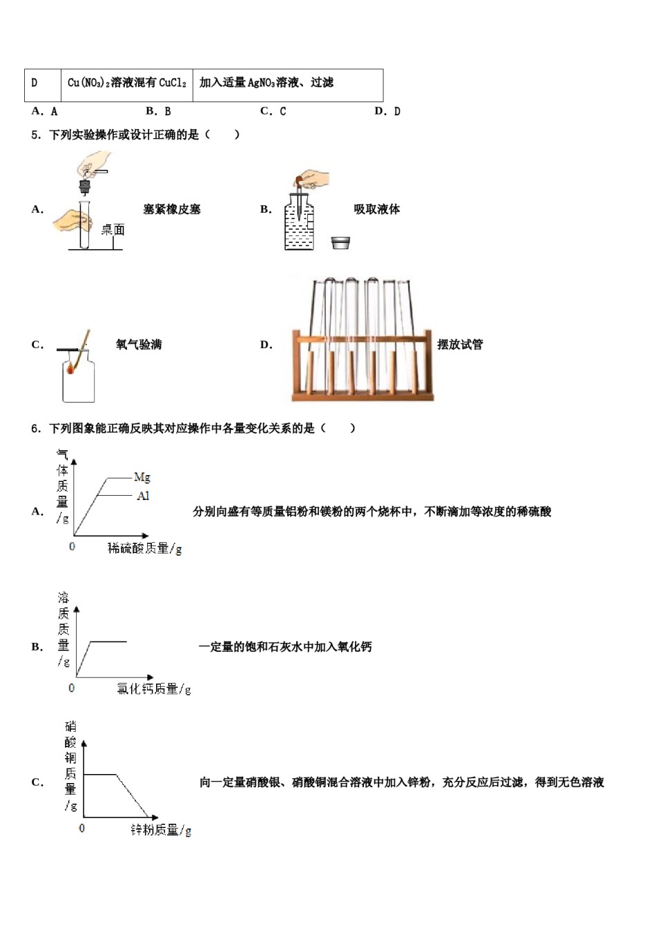 2023-2024学年浙江省宁波市东钱湖中学九年级化学第一学期期末教学质量检测试题含解析.doc_第2页
