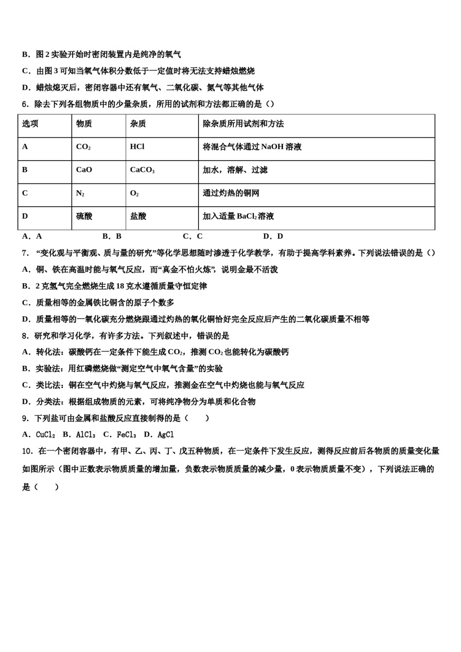 2023-2024学年浙江省宁波市慈溪市部分学校化学九年级第一学期期末复习检测试题含解析.doc_第2页