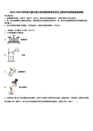 2023-2024学年浙江省宁波江北区四校联考化学九上期末学业质量监测试题含解析.doc