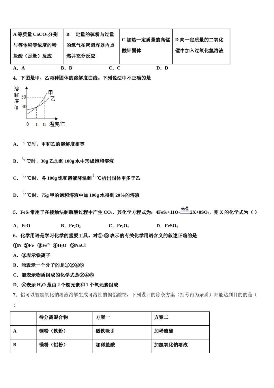 2023-2024学年浙江省杭州市下城区朝晖中学九年级化学第一学期期末学业水平测试模拟试题含解析.doc_第2页