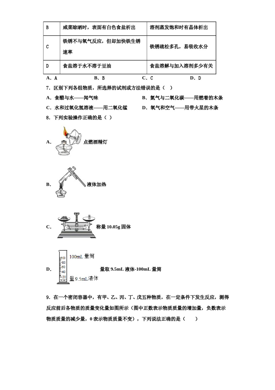 2023-2024学年浙江省温州市永嘉县化学九上期中经典试题含解析.doc_第2页