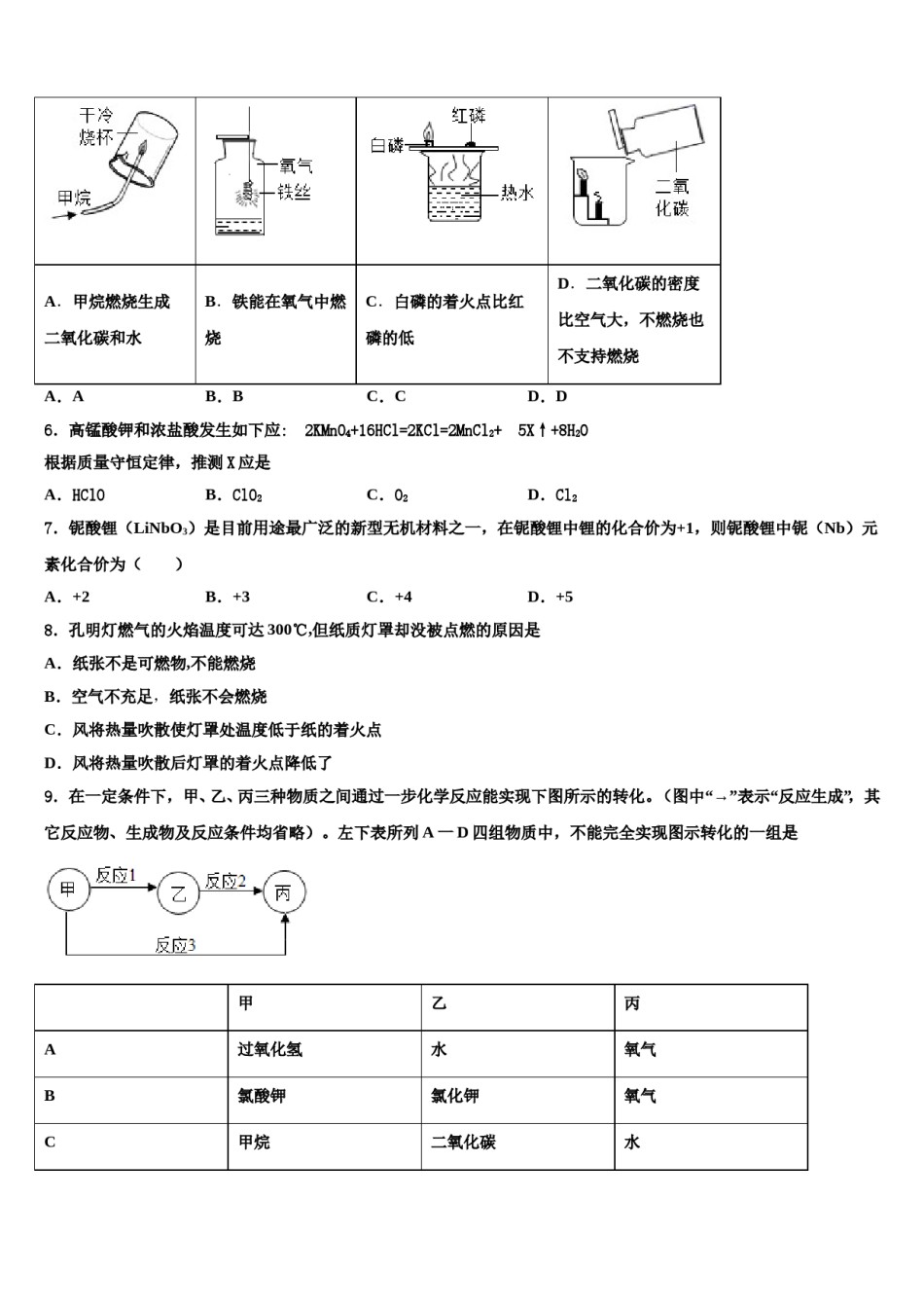 2023-2024学年浙江省绍兴市诸暨市九年级化学第一学期期末联考模拟试题含解析.doc_第2页