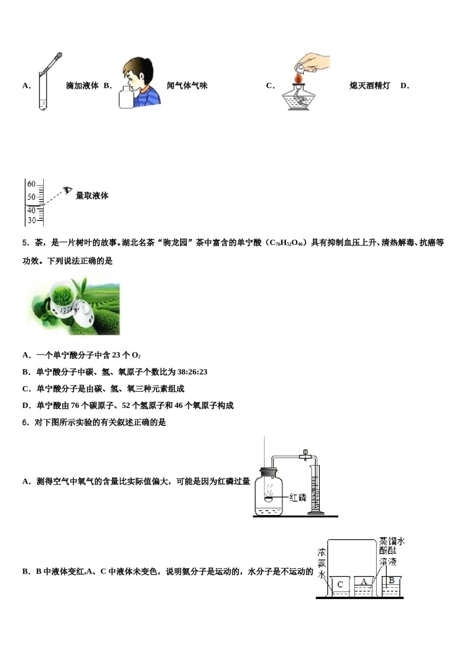 2023-2024学年浙江省重点中学化学九上期末教学质量检测模拟试题含解析.doc_第2页