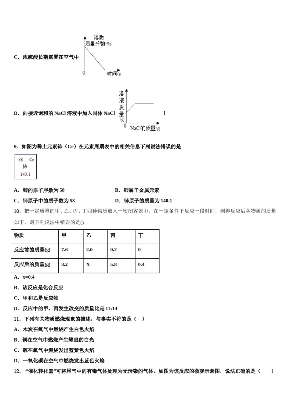 2023-2024学年浙江省金华兰溪市实验中学化学九上期末教学质量检测试题含解析.doc_第3页
