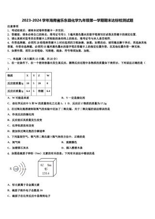 2023-2024学年海南省乐东县化学九年级第一学期期末达标检测试题含解析.doc