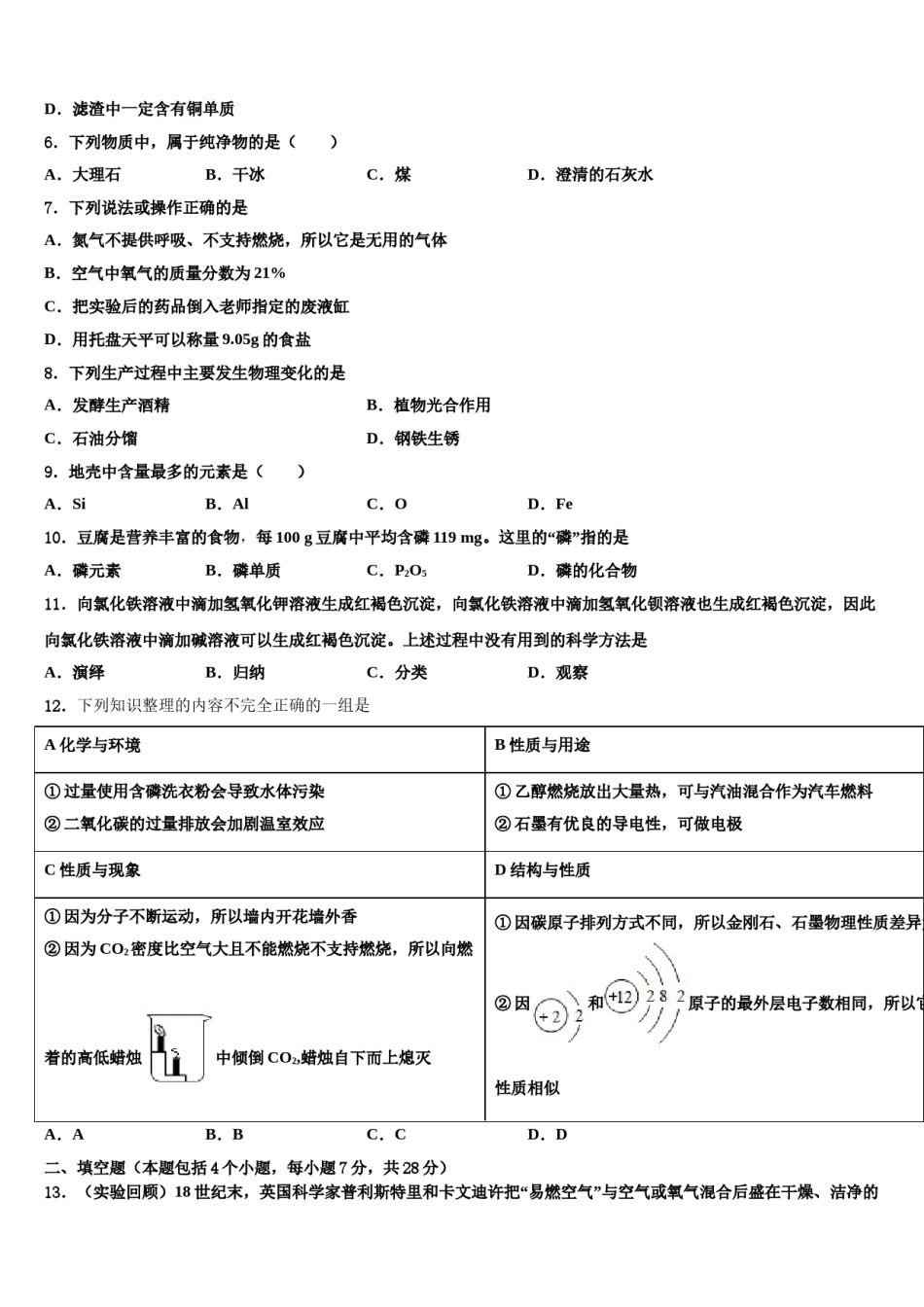 2023-2024学年海南省海南中学化学九年级第一学期期末综合测试模拟试题含解析.doc_第2页