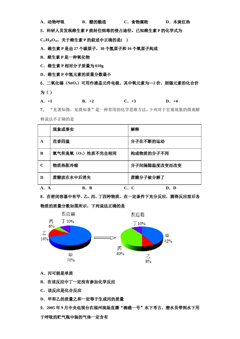 2023-2024学年海南省海口五中九年级化学第一学期期中调研模拟试题含解析.doc_第2页