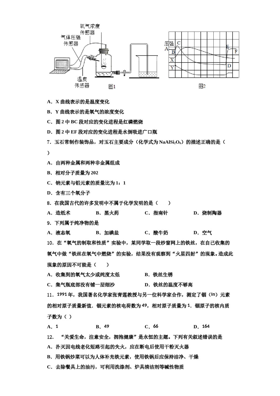 2023-2024学年海南省海口市第一中学化学九上期中检测模拟试题含解析.doc_第2页