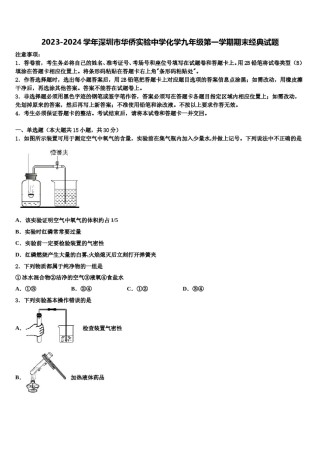 2023-2024学年深圳市华侨实验中学化学九年级第一学期期末经典试题含解析.doc
