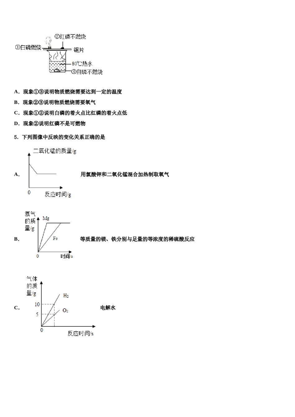2023-2024学年温州市重点中学化学九上期末考试模拟试题含解析.doc_第2页