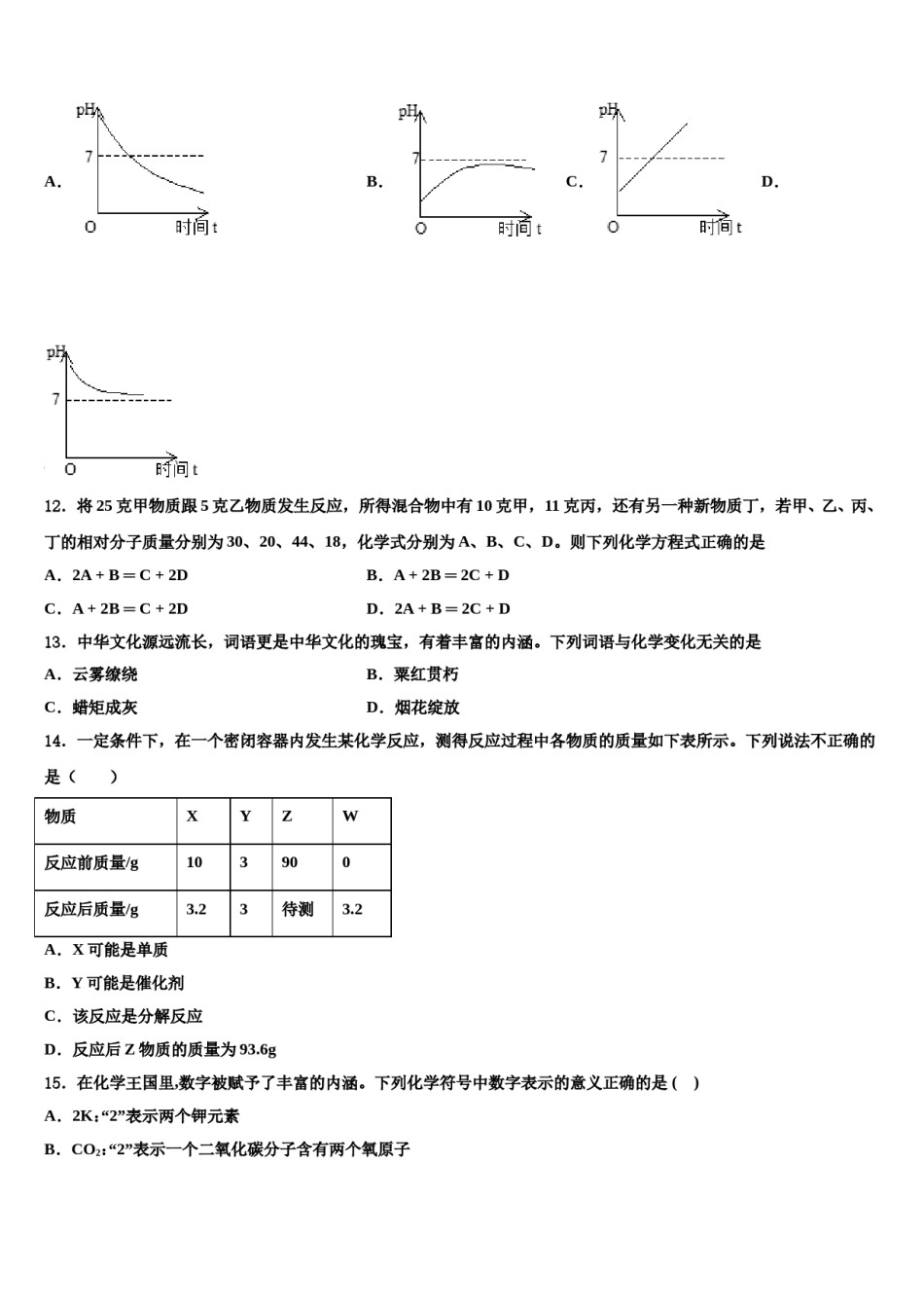 2023-2024学年湖北利川文斗化学九年级第一学期期末复习检测模拟试题含解析.doc_第3页