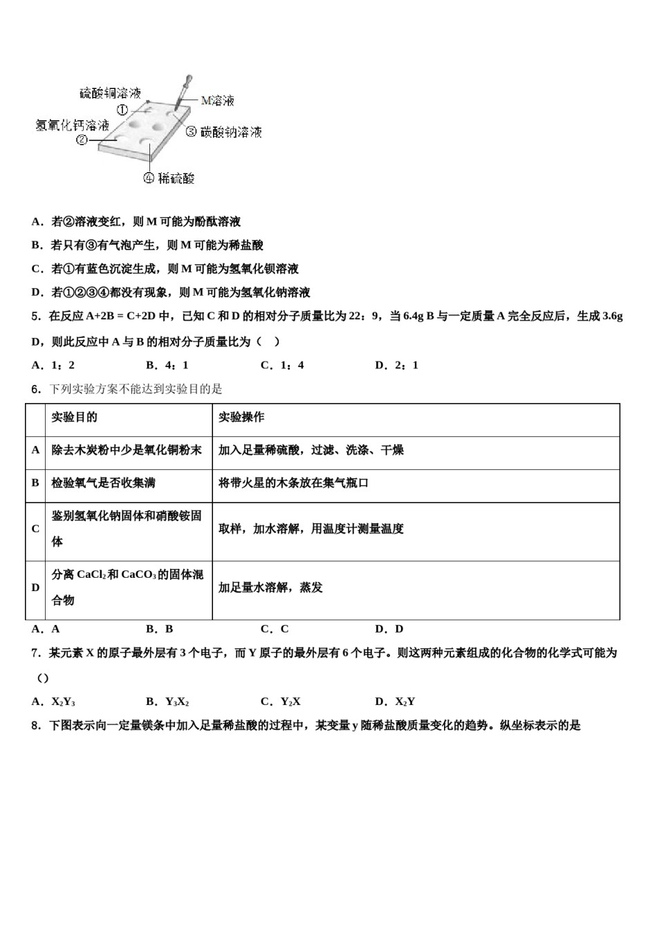 2023-2024学年湖北恩施市龙凤镇民族初级中学化学九上期末经典试题含解析.doc_第2页