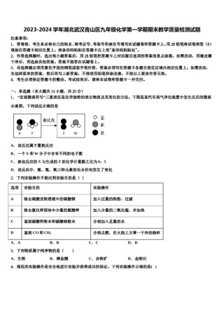 2023-2024学年湖北武汉青山区九年级化学第一学期期末教学质量检测试题含解析.doc