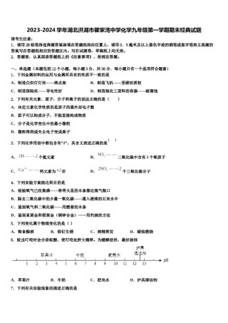 2023-2024学年湖北洪湖市瞿家湾中学化学九年级第一学期期末经典试题含解析.doc