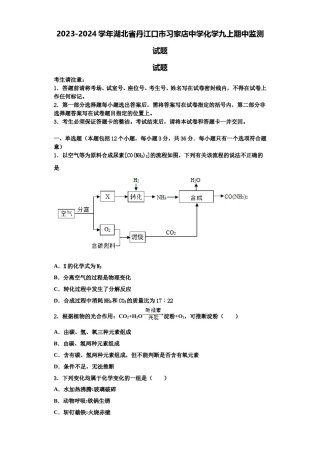 2023-2024学年湖北省丹江口市习家店中学化学九上期中监测试题含解析.doc