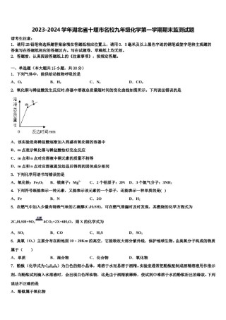 2023-2024学年湖北省十堰市名校九年级化学第一学期期末监测试题含解析.doc