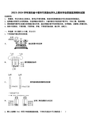 2023-2024学年湖北省十堰市竹溪县化学九上期末学业质量监测模拟试题含解析.doc