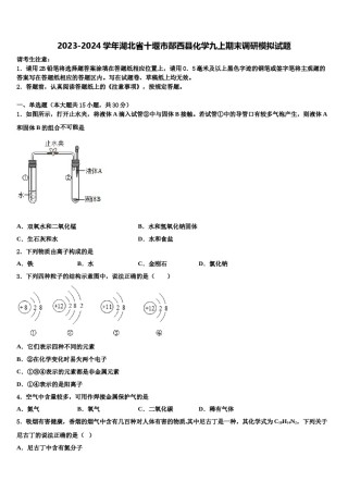 2023-2024学年湖北省十堰市郧西县化学九上期末调研模拟试题含解析.doc