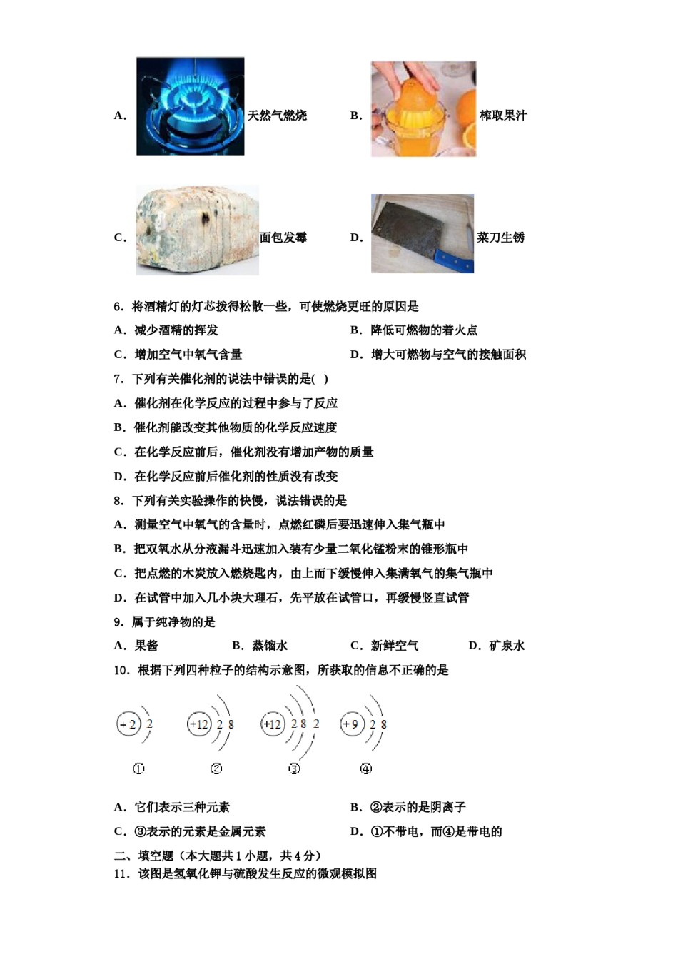 2023-2024学年湖北省孝感市孝南区十校联谊化学九上期中预测试题含解析.doc_第2页