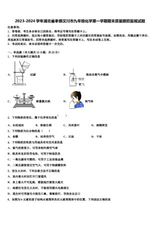 2023-2024学年湖北省孝感汉川市九年级化学第一学期期末质量跟踪监视试题含解析.doc