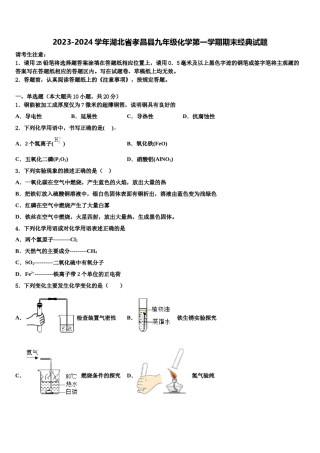 2023-2024学年湖北省孝昌县九年级化学第一学期期末经典试题含解析.doc