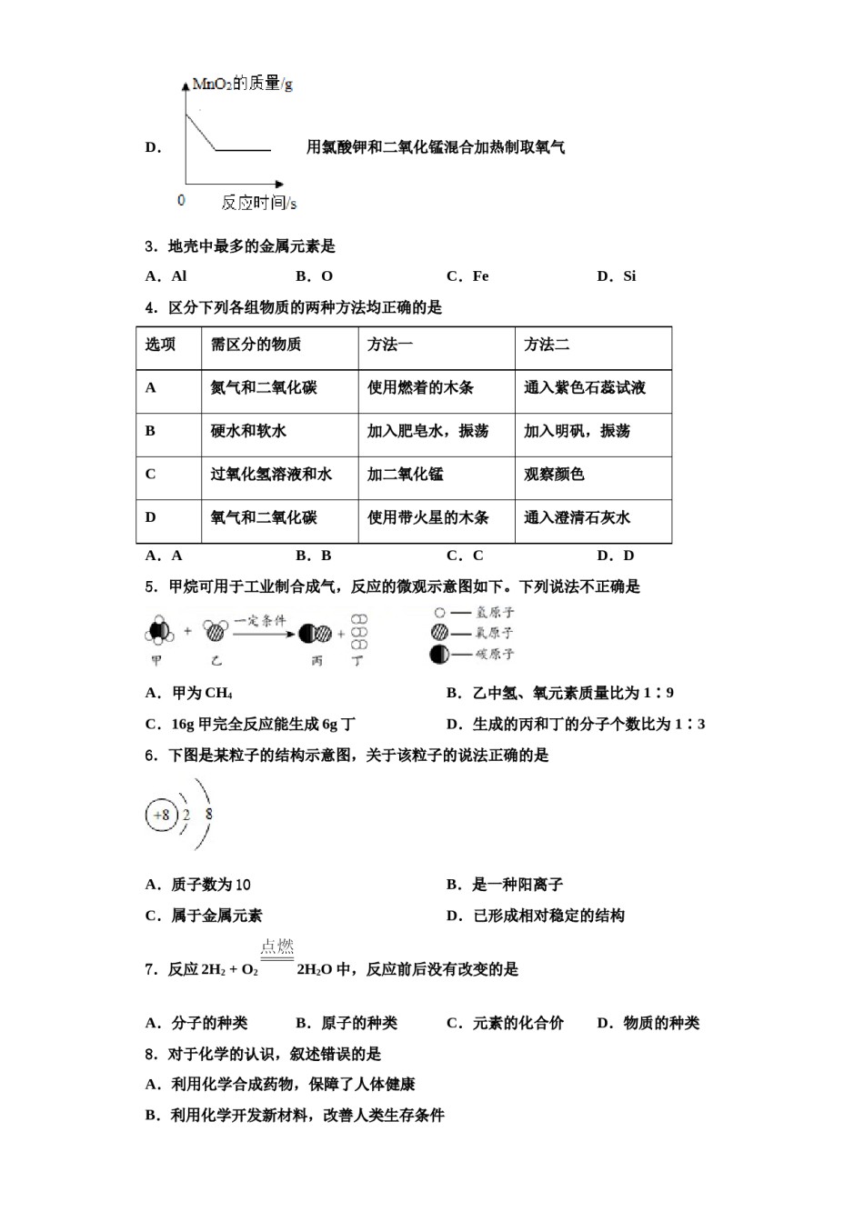 2023-2024学年湖北省安陆市五校九年级化学第一学期期中监测模拟试题含解析.doc_第2页