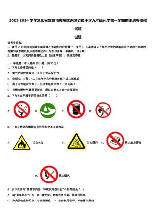 2023-2024学年湖北省宜昌市夷陵区东湖初级中学九年级化学第一学期期末统考模拟试题含解析.doc