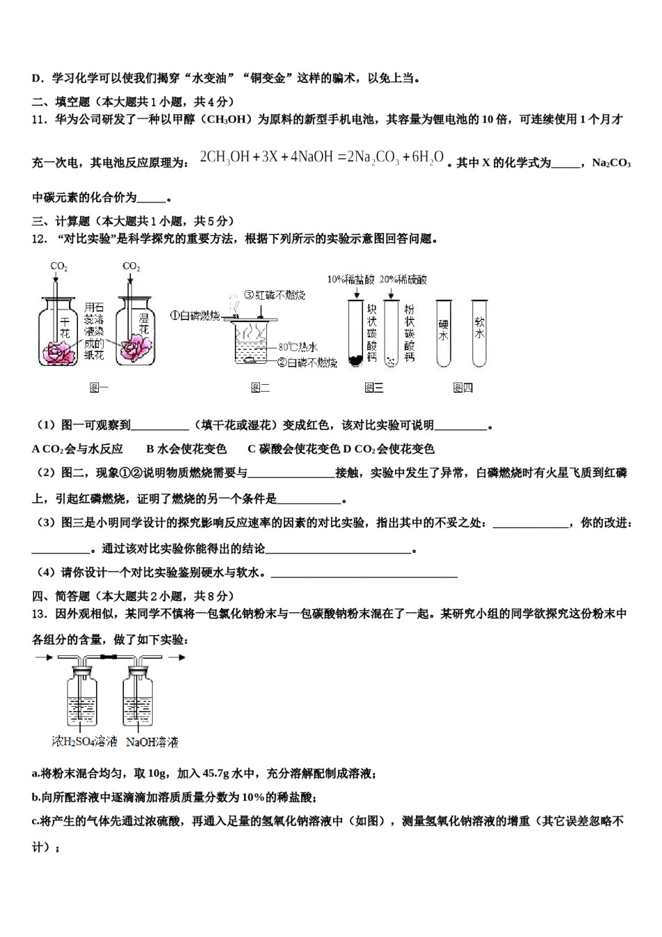 2023-2024学年湖北省宜昌市当阳市化学九年级第一学期期末调研试题含解析.doc_第3页