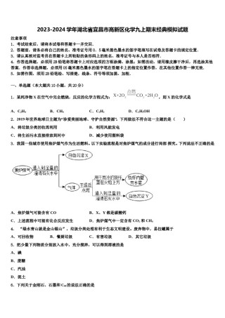2023-2024学年湖北省宜昌市高新区化学九上期末经典模拟试题含解析.doc