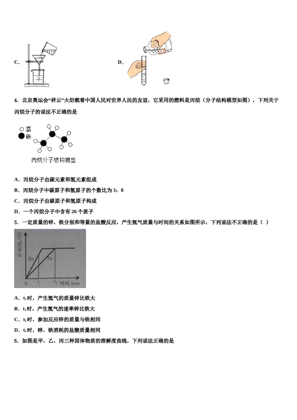 2023-2024学年湖北省武汉二中学广雅中学化学九年级第一学期期末综合测试试题含解析.doc_第2页