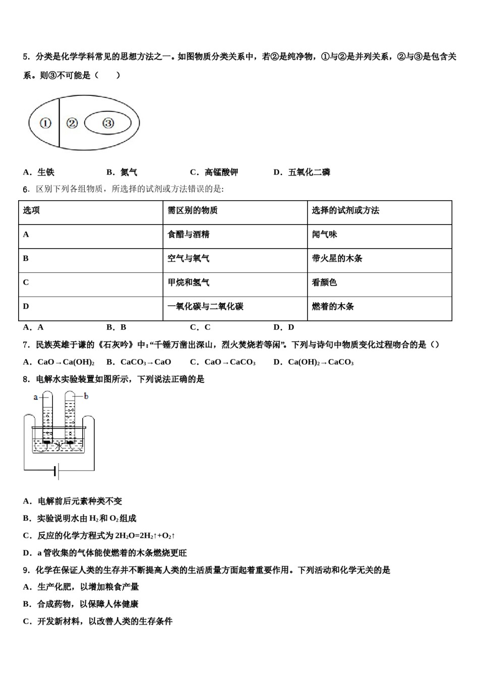 2023-2024学年湖北省武汉市东湖高新区化学九年级第一学期期末复习检测试题含解析.doc_第2页