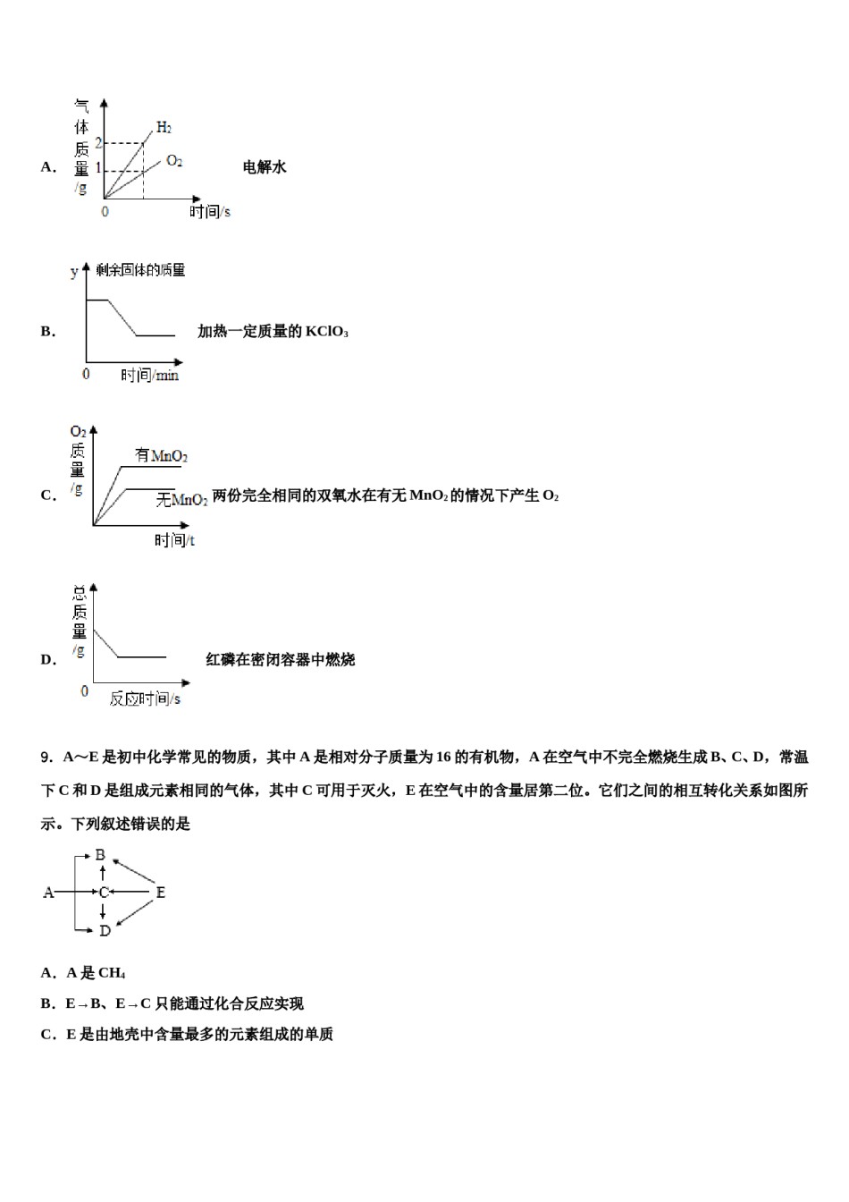 2023-2024学年湖北省武汉市六中学九年级化学第一学期期末教学质量检测模拟试题含解析.doc_第2页