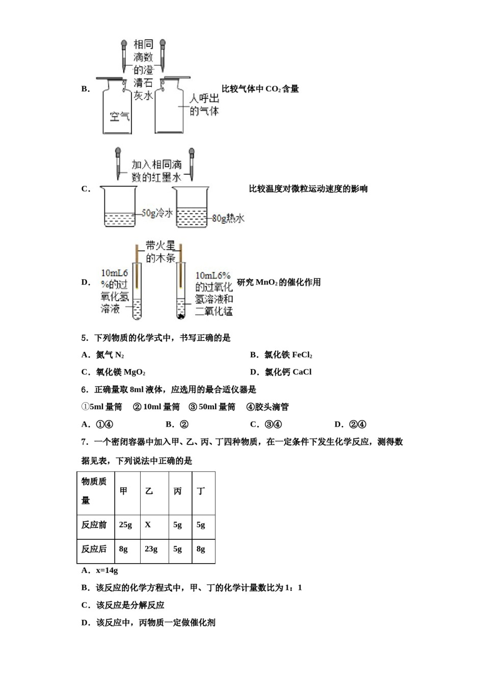2023-2024学年湖北省武汉洪山区五校联考化学九年级第一学期期中质量跟踪监视试题含解析.doc_第2页