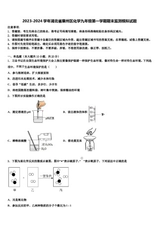 2023-2024学年湖北省襄州区化学九年级第一学期期末监测模拟试题含解析.doc