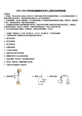 2023-2024学年湖北省襄樊市化学九上期末达标检测试题含解析.doc