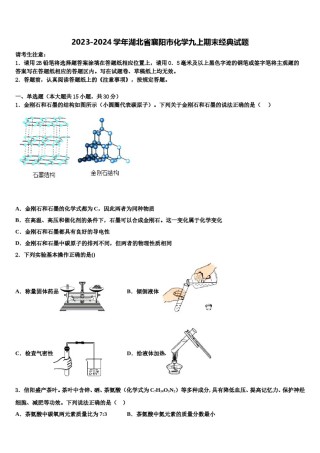 2023-2024学年湖北省襄阳市化学九上期末经典试题含解析.doc